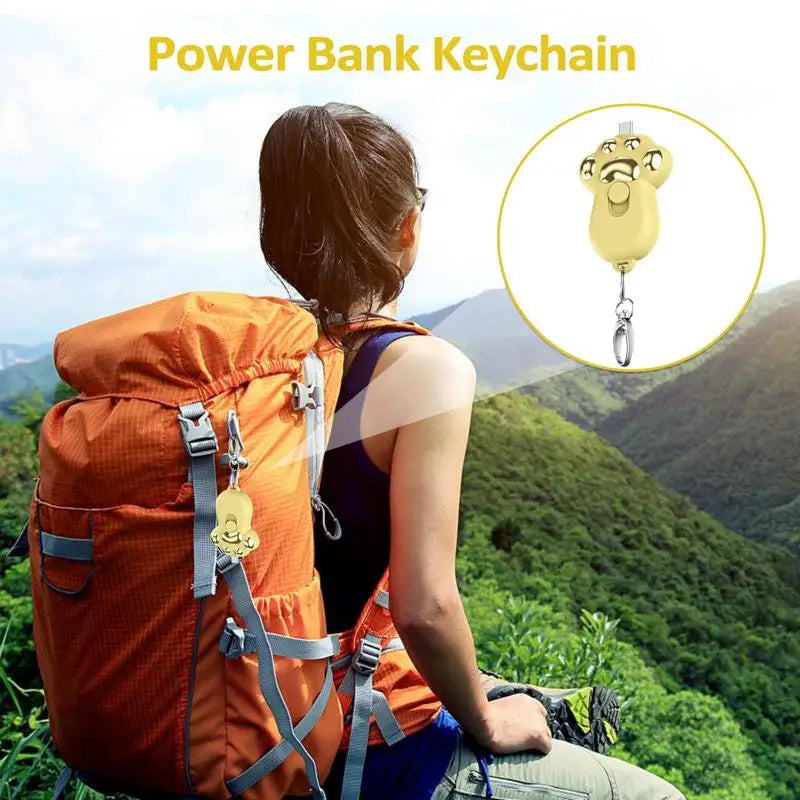 Car Key chain Portable Charger Mini Charger 1500mAh Key Ring Battery Pack Power Bank Travel Keychain Compact Charger for cars